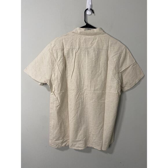 New Rhythm Livin Classic Linen Short Sleeve Shirt Size Large - Picture 3 of 3